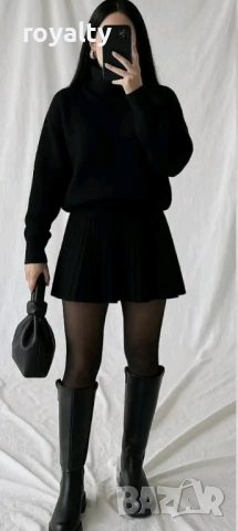 Черен Дамски Комплект Плетиво 