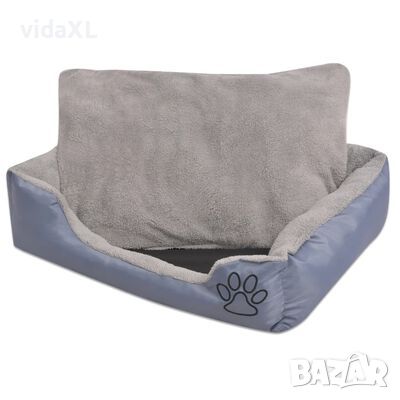 vidaXL Кучешко легло с подплатена възглавница, размер S, сиво（SKU:170413, снимка 1 - За кучета - 46262744