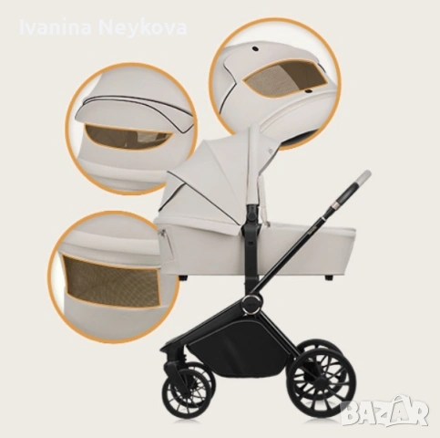 Количка Lionelo Mika Plus 3 in 1, цвят Beige Sand , снимка 3 - Детски колички - 53641964
