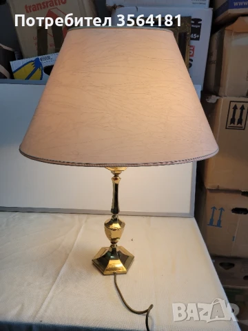 Месингова настолна лампа с шапка , снимка 1