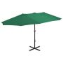 vidaXL Градински чадър с алуминиев прът, 460x270 см, зелен(SKU:44867