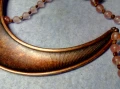 РАЗКОШНА ОРНАМЕНТИРАНА МЕДНА ОГЪРЛИЦА с РОЗОВ КВАРЦ РЕТРО АРТ БИЖУ 41793, снимка 12