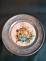 порцеланови чинийки с цветя и калаен обков 30/6, снимка 3