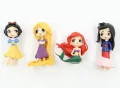 4 принцеси принцеса фигурки фигурка Снежанка Рапунцел Малката русалка Ариел Мулан пластмасови топер, снимка 1