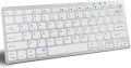 Безжична мини клавиатура, за IOS, Windows, Android (сребристо бяло), снимка 1 - Клавиатури и мишки - 45222637