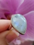 Красив сребърен пръстен с Лунен камък, снимка 2