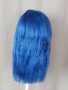 Синя и Неоново зелена перука с бретон , снимка 11