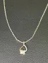 Бяло Злато синджир висулка медальон циркон zlaten 14 K 585 gold , снимка 5