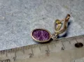 СТАРА ПОСРЕБРЕНА РЕТРО АРТ СТИЛ СКЪПОЦЕННА ОБЕЦА с ШЛИФОВАН АМЕТИСТ 47937, снимка 10