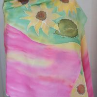 Дамски ръчно рисуван шал , снимка 5 - Шалове - 45840210