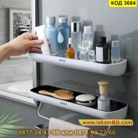 Самозалепваща правоъгълна стойка за баня тип етажерка - КОД 3684, снимка 2 - Етажерки - 45340221