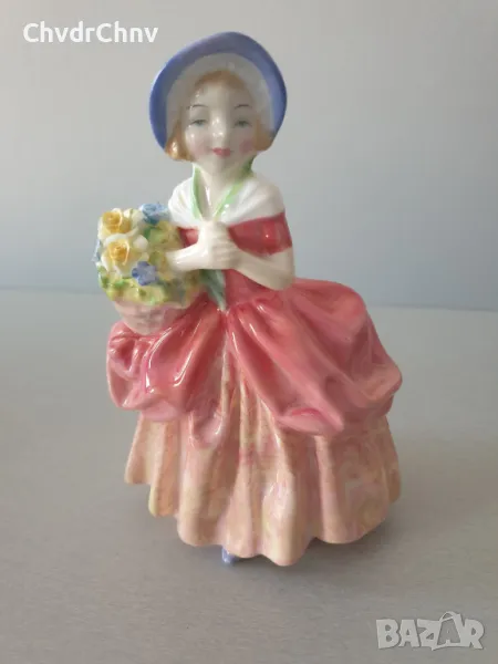 Колекционерска много стара английска порцеланова фигура Royal Doulton Cissie/1937 статуетка 13см, снимка 1