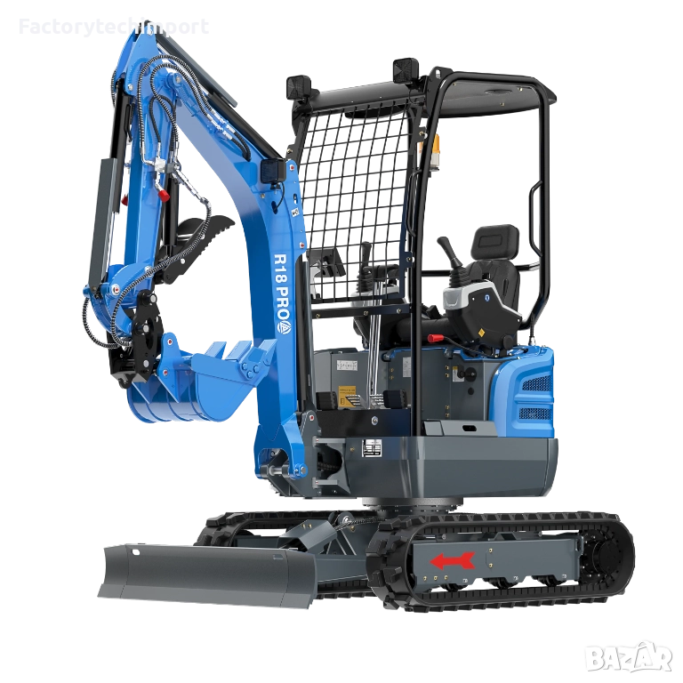 Мини багер RIPPA R18 PRO – KUBOTA (3 цилиндъра) | 1.8т. | 2.42 м копаене | навес |, снимка 1