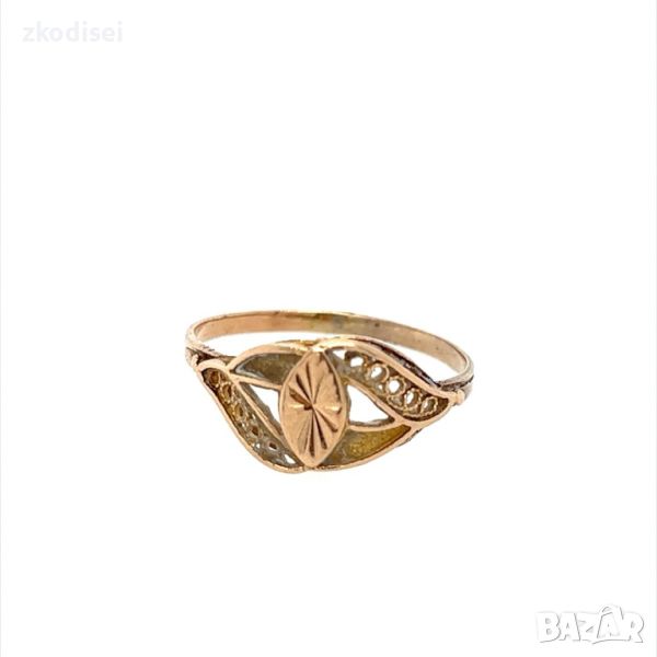 Златен дамски пръстен 1,50гр. размер:57 14кр. проба:585 модел:23677-4, снимка 1