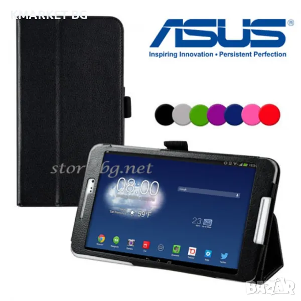 ASUS Fonepad 8 FE380CG Wallet Кожен Калъф + Протектор, снимка 1