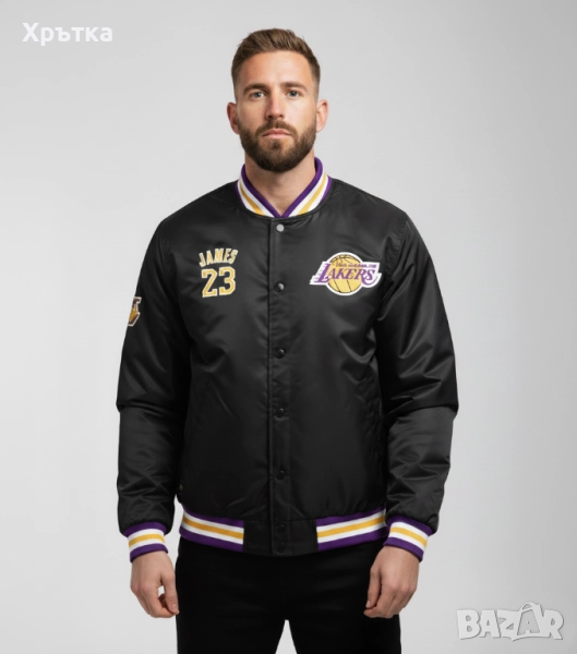 NBA Lakers LeBron James Varsity - Оригинално мъжко яке размер XL, снимка 1