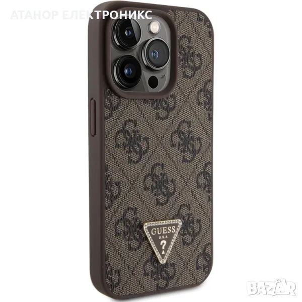  Калъф Guess - Leather 4G - iPhone 15 Pro Max - Brown, снимка 1