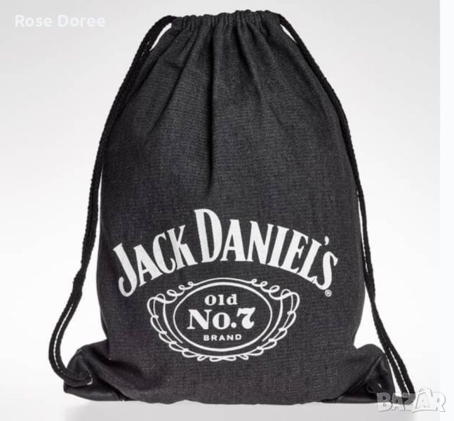 Алкохолизирана :) раничка Jack Daniel's от черен Дънков плат раница, снимка 1