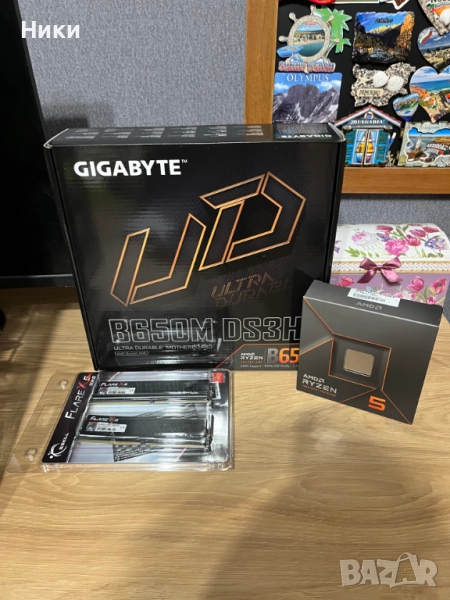 Продавам Процесор + Рам + Дъно Ryzen 7600x DDR5 32 GB Gigabyte Motherboard, снимка 1