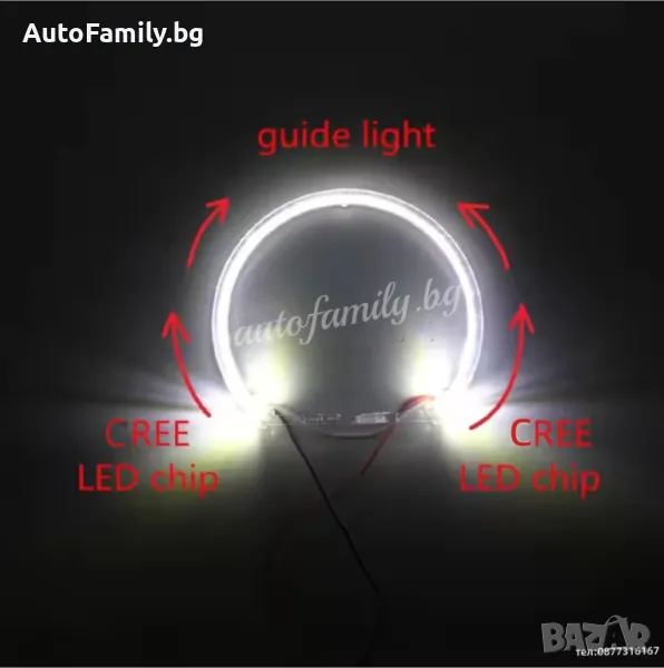 LED Crystal Ангелски очи за BMW E46 131+146мм, снимка 1