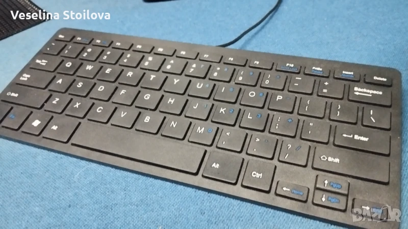 Office Small Keyboard Wired USB Silent Portable - Black, снимка 1