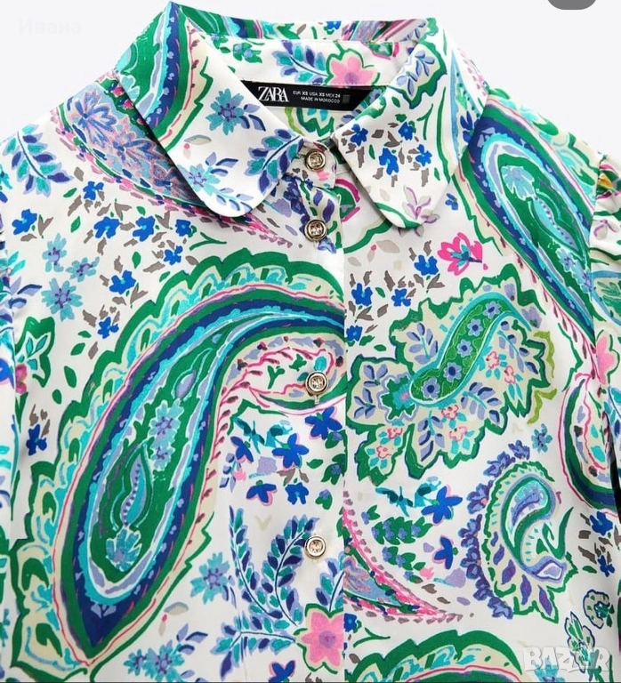 Риза от сатен ZARA, снимка 1