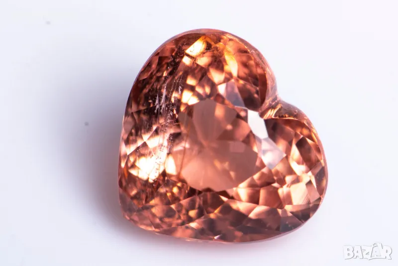 Оранжев турмалин 1.59ct VS сърце шлифовка, снимка 1