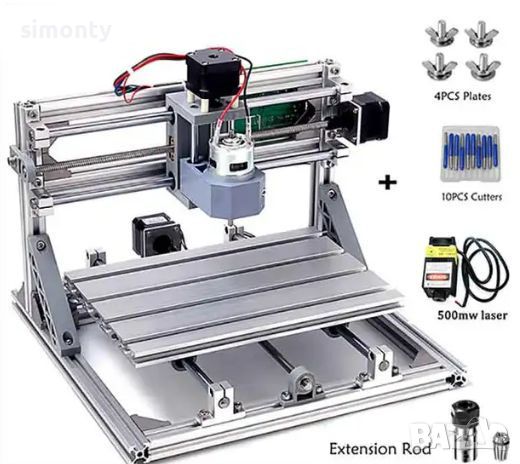 Продавам Машина за гравиране CNC3018А с ER11 и 2.5 w лазер, снимка 1