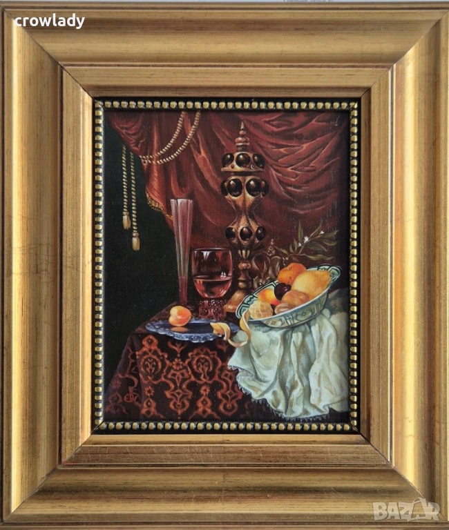 Ева Богданова Димитрова Натюрморт Уникална миниатюра 1990те, снимка 1