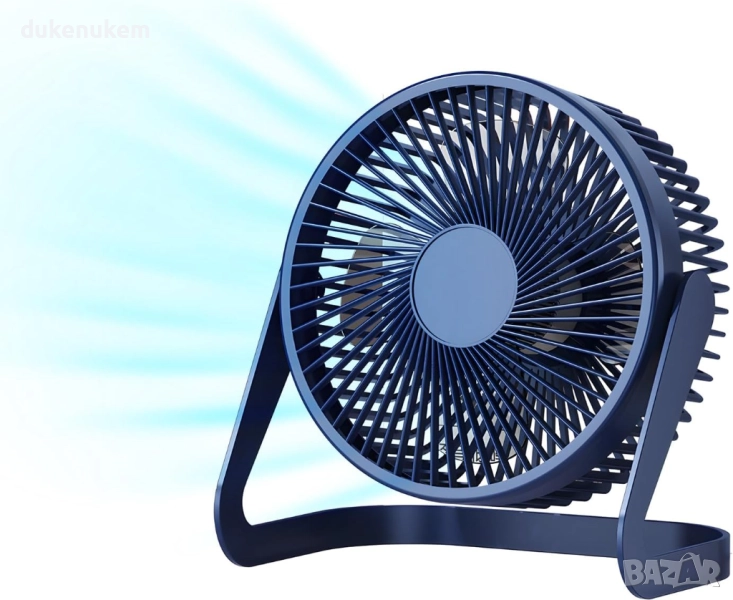 Настолен вентилатор USB, 2 скорости, 360° въртене, снимка 1