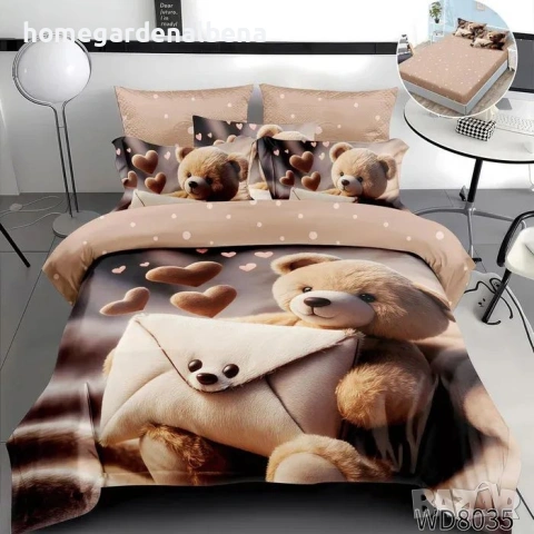 Флорален спален комплект с ластик 100% памук 200x230 / 180x200, снимка 9 - Спално бельо - 54094912