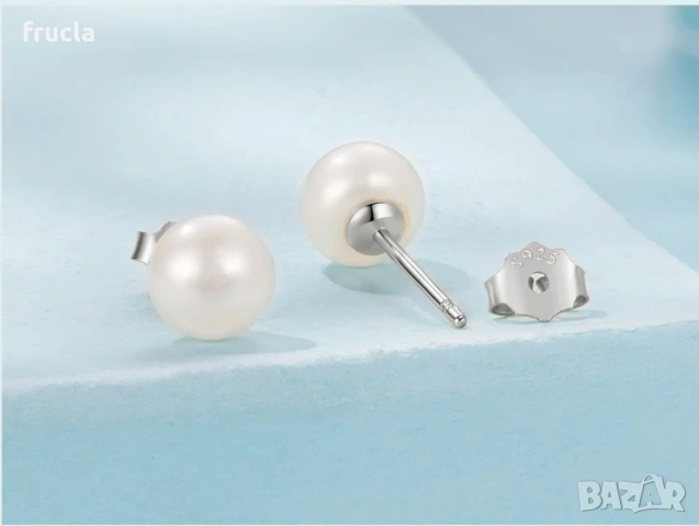 Класически Обеци Перли Сребро, снимка 2 - Обеци - 53957060