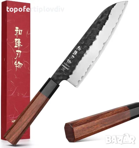 Кухненски нож HEZHEN Cuchillo Santoku de 7.3", снимка 1 - Ножове - 46896837