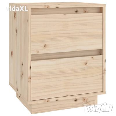 vidaXL Нощно шкафче, 40x35x50 см, борово дърво масив（SKU:813315