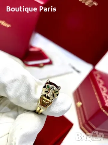 Cartier Panthere пръстен с мойсанити , снимка 3 - Пръстени - 50040270