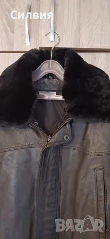 Мъжко черно кожено яке, снимка 3 - Якета - 49678782