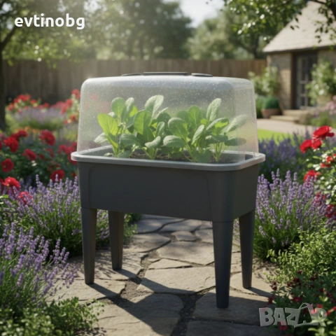 Сива оранжерийна маса с капак - здрава и практична, снимка 3 - Оранжерии - 53832655