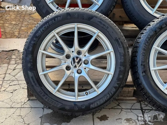 5х112 16 Цола Джанти с Гуми VW Golf Caddy Passat Touran, снимка 2 - Гуми и джанти - 52229069
