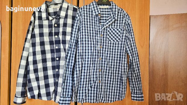Дески сини ризи на Манго размер 140, снимка 1 - Детски ризи - 46111505