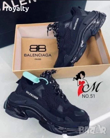 Balenciaga Triple S Черни Маратонки 