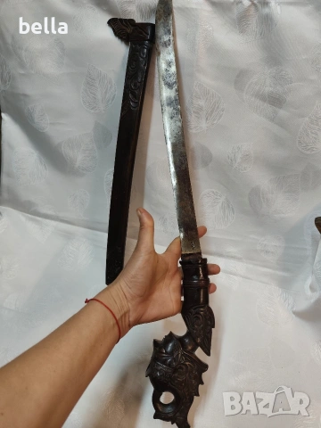Автентичен индонезийски нож-сабя тип Голок, снимка 4 - Антикварни и старинни предмети - 54112363