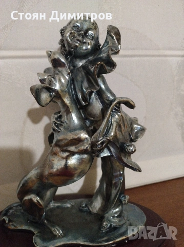 Клоун и куче прекрасна изработка,класика, ръчна работа тежи 1050гр. вис.25см., снимка 3 - Антикварни и старинни предмети - 53742838