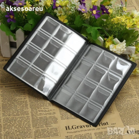 Кожен черен албум книга за монети 10 страници 120 джоба за жетони Възпоменателни монети медальони , снимка 2 - Нумизматика и бонистика - 53770066