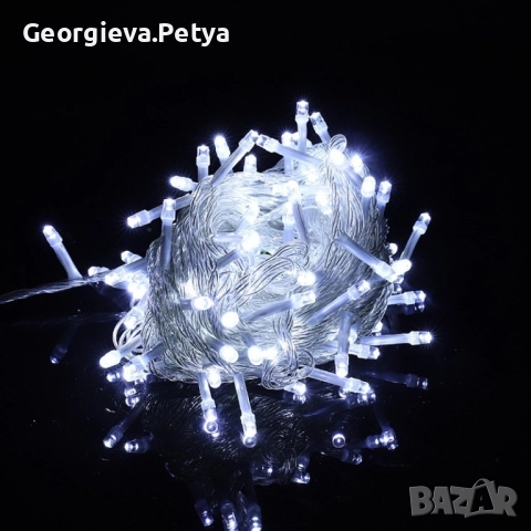 Коледна украса - LED светеща завеса, 300x60 см. Цветове - жълт и многоцветен Дебел кабел, снимка 5 - Декорация за дома - 52648750