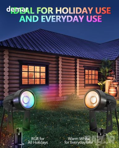 Градински прожектори TobeBright, 12W RGB+WW, дистанционно, IP66, 4 броя, снимка 2 - Лед осветление - 45617336
