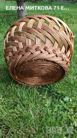 Голяма и дълбока ратанова кошница, снимка 4 - Антикварни и старинни предмети - 54259084