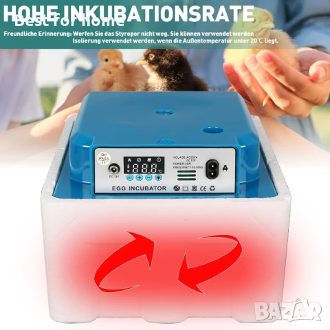 Undres Напълно автоматичен инкубатор за развъждане на птици, инкубатор за яйца, снимка 6 - За птици - 50747115