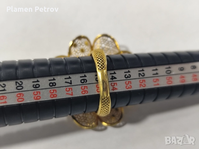 Златен пръстен 14 карата, снимка 7 - Пръстени - 52312863