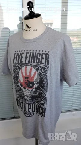  Five Finger Death Punch - Punchagram T-Shirt mottled grey  метъл  тениска размер XL , снимка 9 - Тениски - 47998671