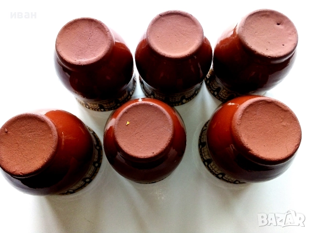 Стари неупотребявани глинени чаши 6бр.комплект, снимка 5 - Антикварни и старинни предмети - 52886475